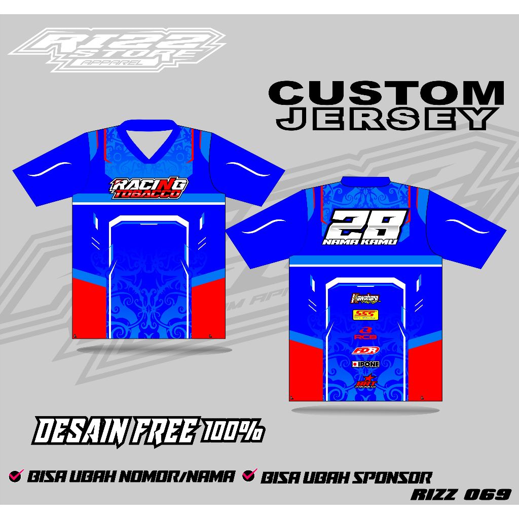 JERSEY RACING kaos baju jersey racing full printing request nama nomor sponsor JERSEY RACING