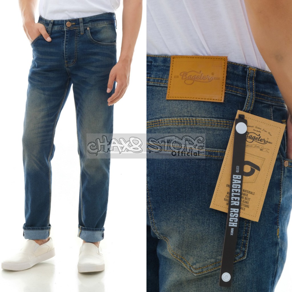 CELANA PANJANG JEANS PRIA - CELANA JEANS SLIMFIT DENIM SELVEDGE BAGELER ORIGINAL