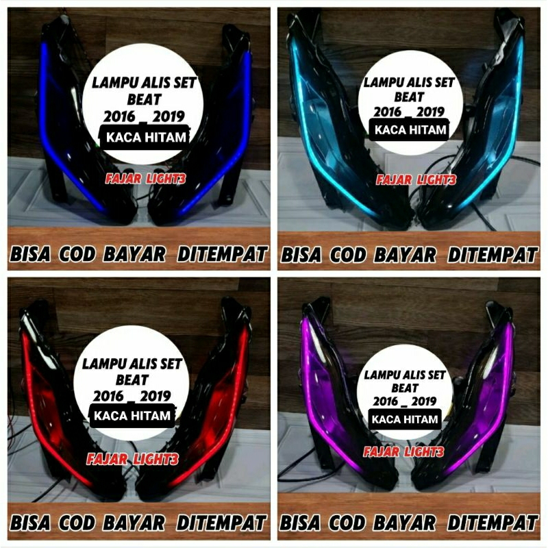 Lampu alis motor Beat Set Mika Hitam Smoke PnP Beat New Eco Street 2016 - 2019