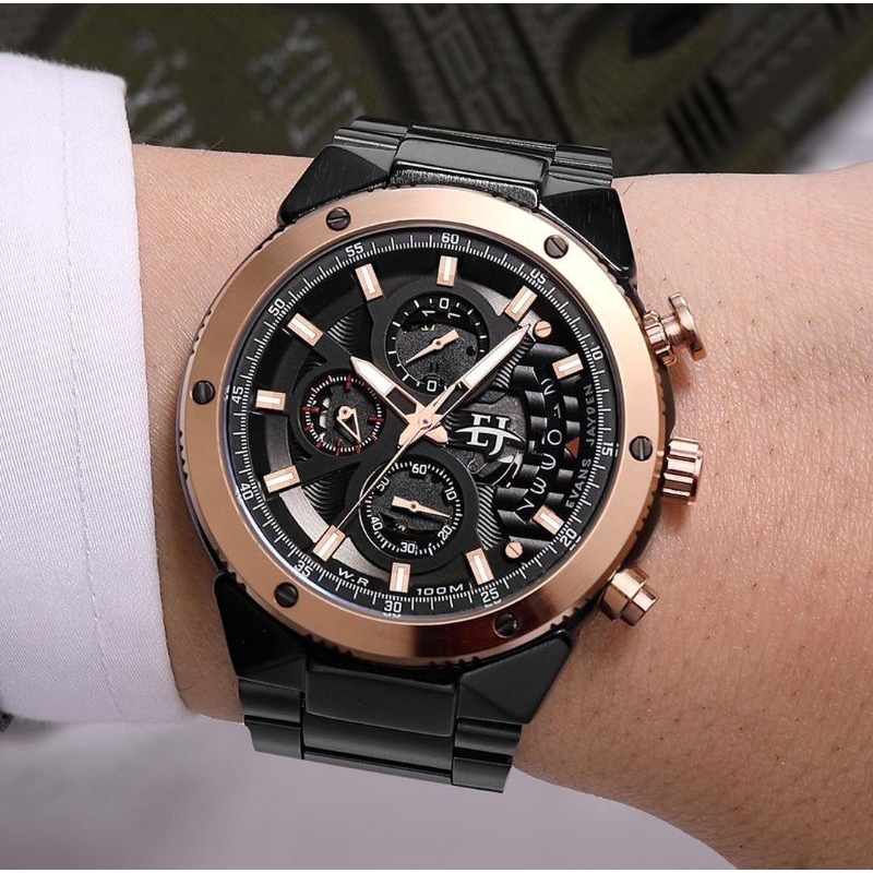 (BISA COD) JAM TANGAN PRIA - EVANS JAYDEN 9562 - ORIGINAL - TALI RANTAI - BAHAN STAINLESS STELL - TA