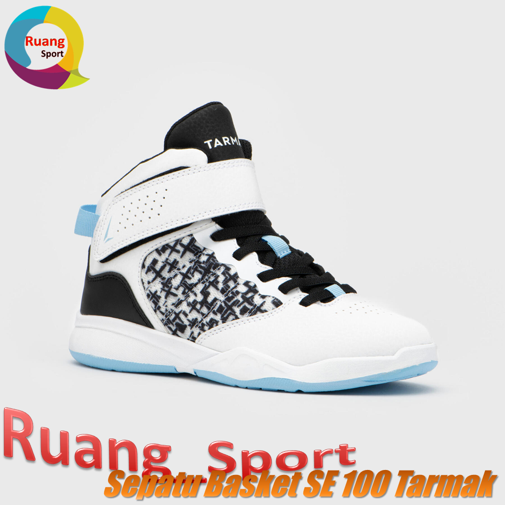 Tarmak Sepatu Basket Anak Remaja SE100 High Shoes Fashion Olahraga Basketball - Putih