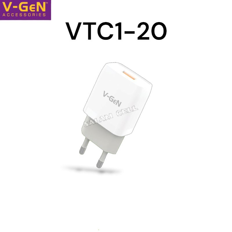 Charger V-GeN Vtc1-20 Cocok Untuk Semua Type Hp Original Vgen Vtc1-20 Garansi Resmi