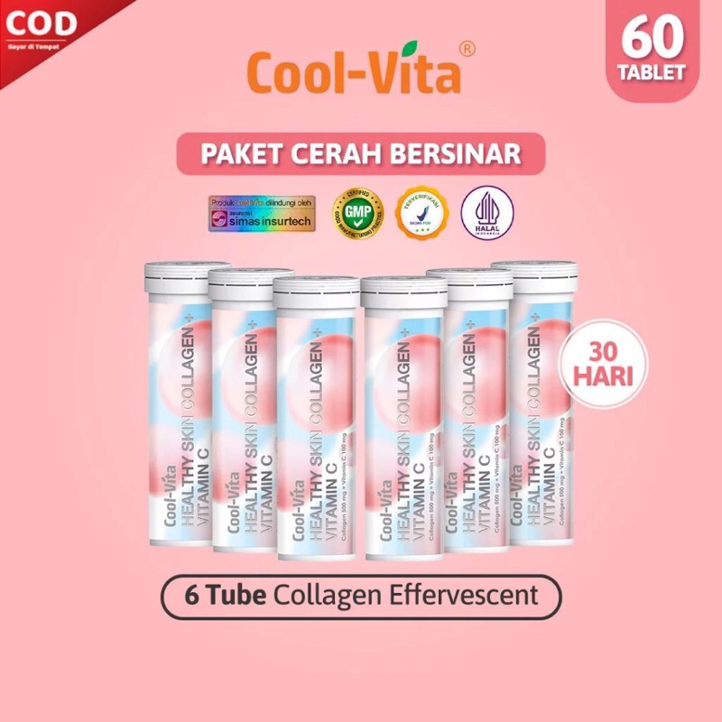 Coolvita 1 Box 60 Tablet Collagen Pencerah Kulit 30 Hari Bpom Original Halal