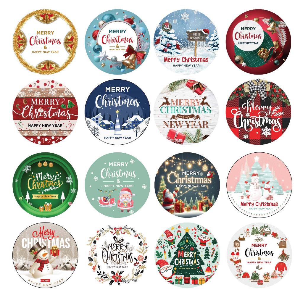 

77 Pcs Stiker Natal Merry Christmas Custom