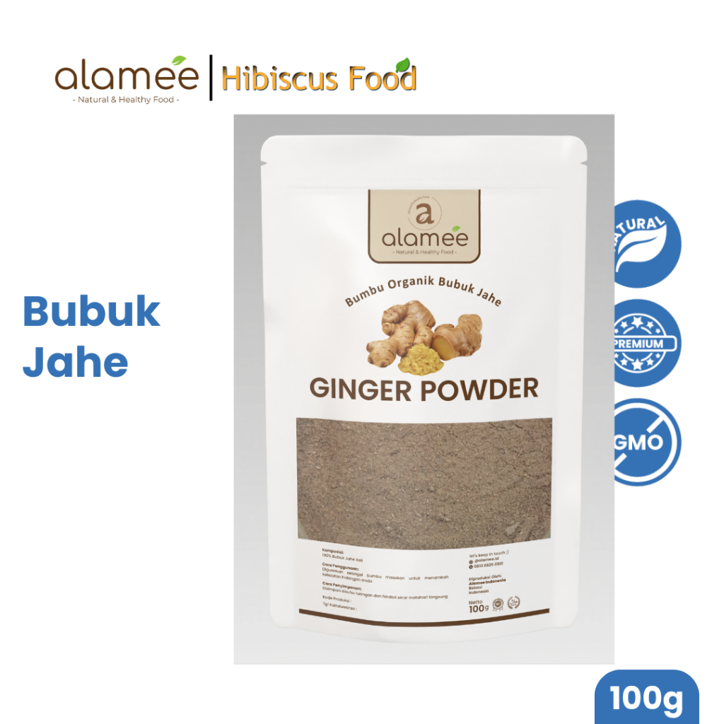 

ALAMEE Ginger Powder Jahe Putih Bubuk Minuman Herbal Bumbu Dapur Instan 100g