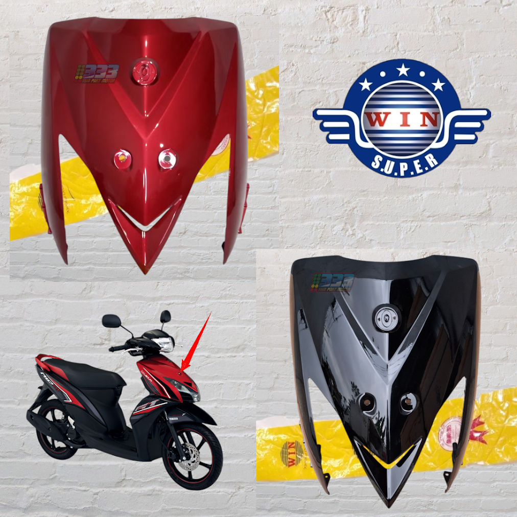 cover front panel tameng kap depan mio gt 115 2BJ non original hitam merah maron