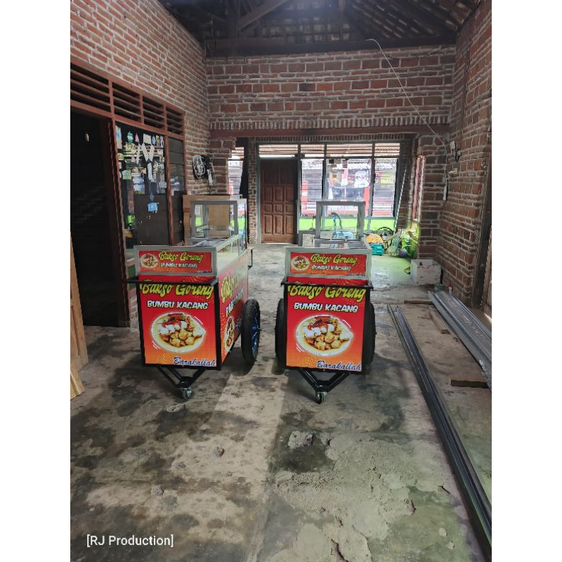 gerobak dorong pentol,bakso bakar aluminium