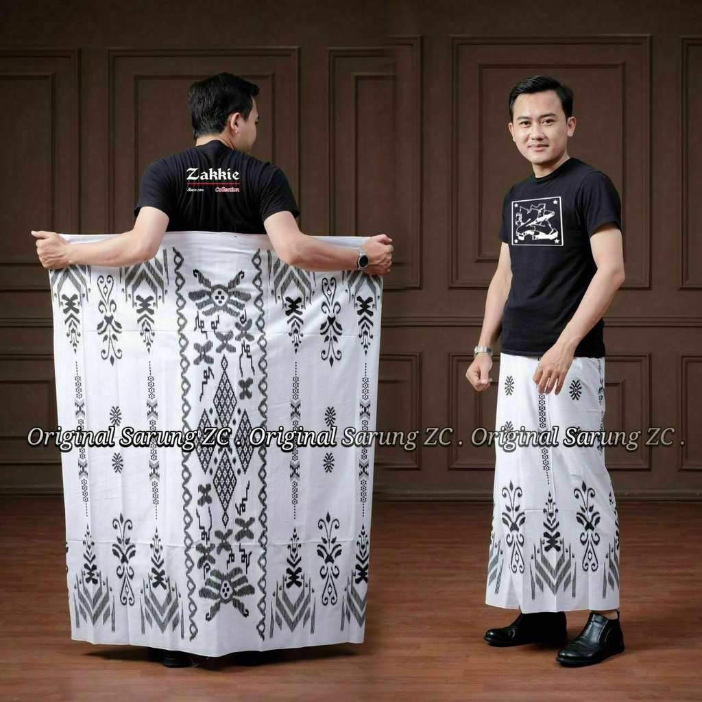 Sarung Goyor Pria Motif Busur Putih Original ZAKKIE COLLECTION