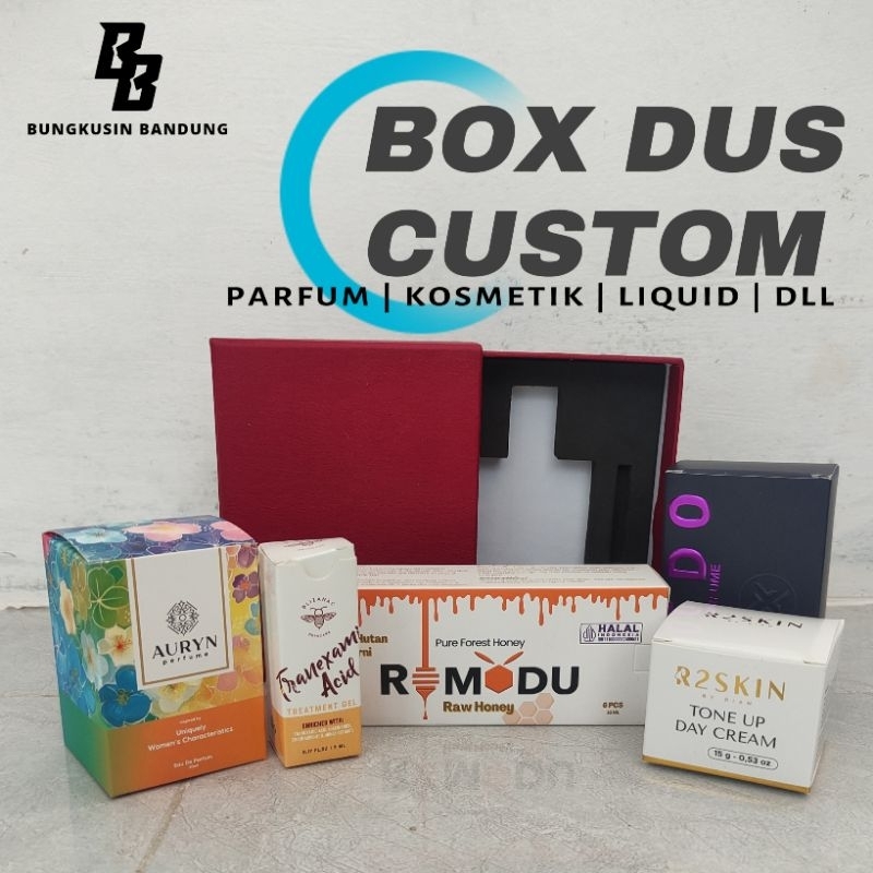 

CETAK BOX DUS COSTUM PRODUK SKINCARE PARFUM LIQUID DLL
