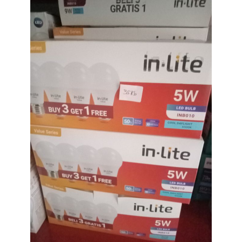 lampu inlite 5 Watt beli 3 gratis 1