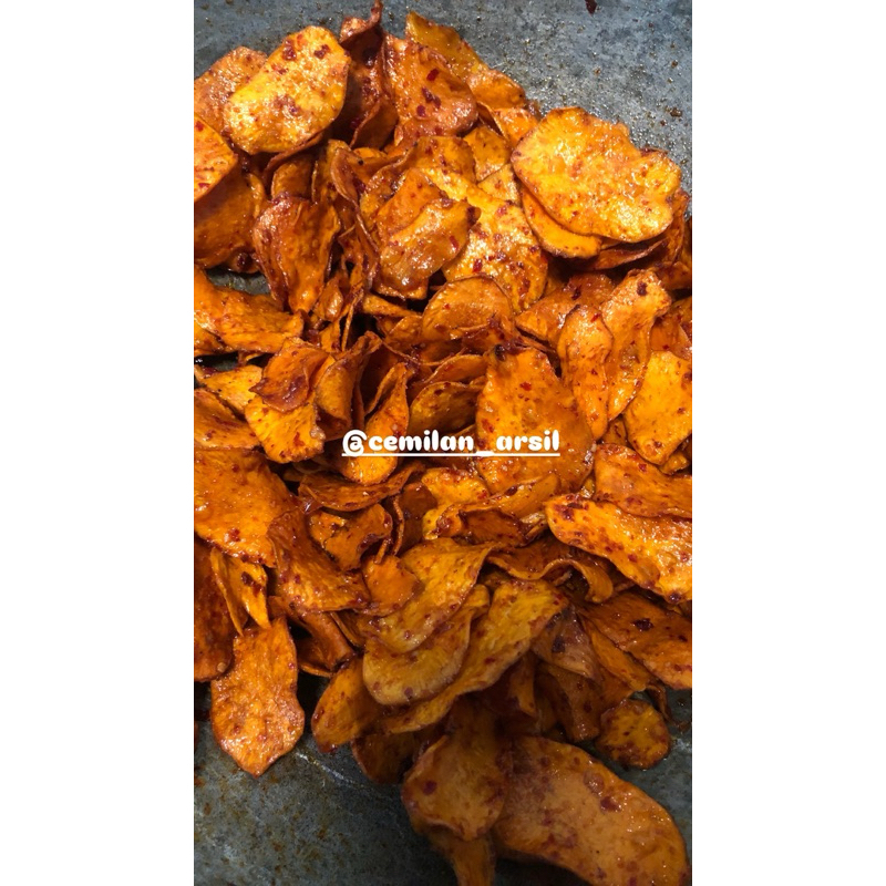 

CEMILAN PEDAS KERIPIK UBI PEDAS CIKRUH GARUT 100Gr