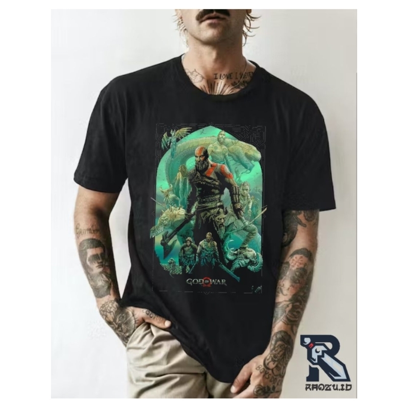 kaos t-shirt playstation god of war