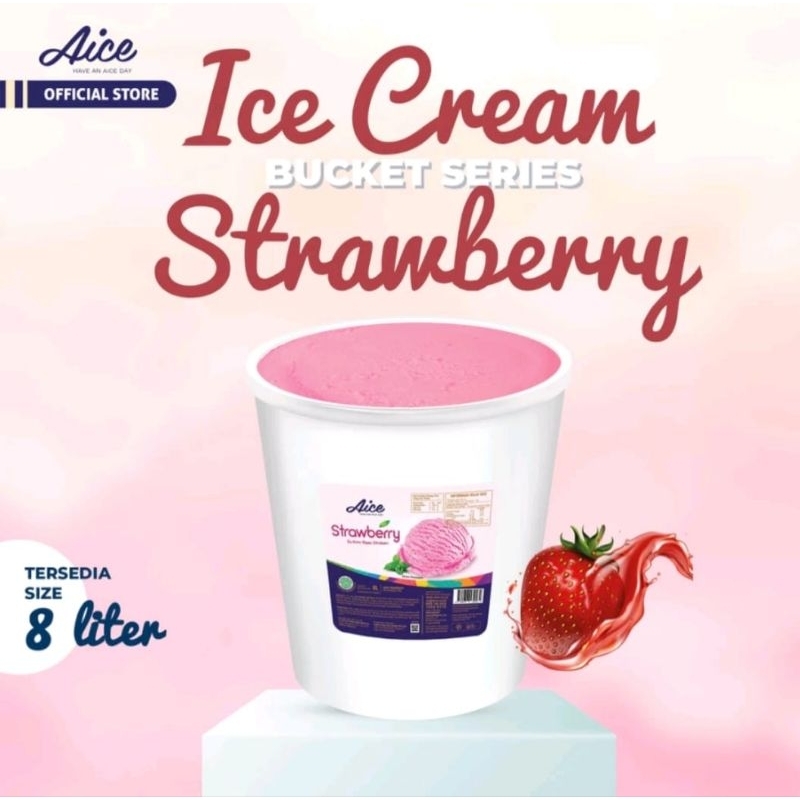 

AICE STRAWBERRY ICE CREAM 8 LITER