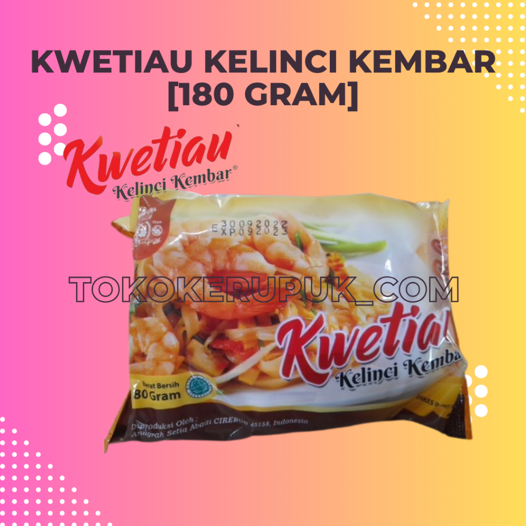 

KWETIAU KELINCI KEMBAR [180 Gram] KWETIAU KERING CAP KELINCI KEMBAR /KUETIAU SUPER MIE TIAO KUETIAW SEMBAKO BANDUNG SUPPLIER RESTAURAN CAFE WARTEG