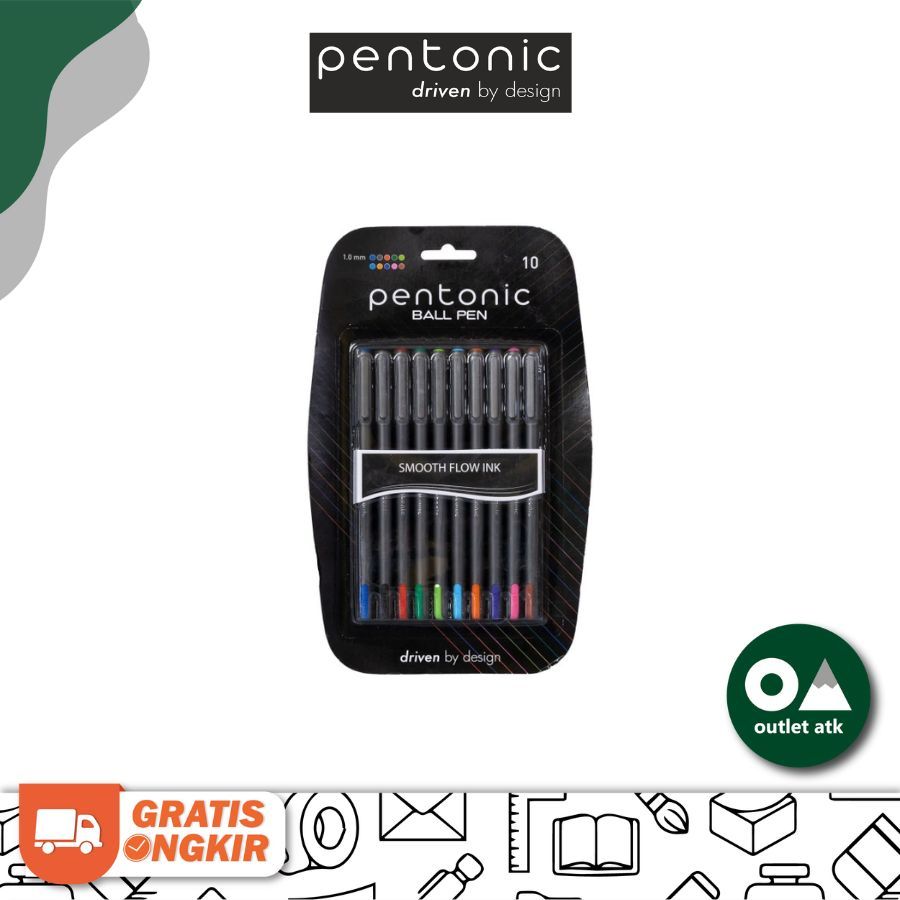 

Pentonic Ball Point Pen 1.0mm 10 Colors - Pulpen Warna Murah Original