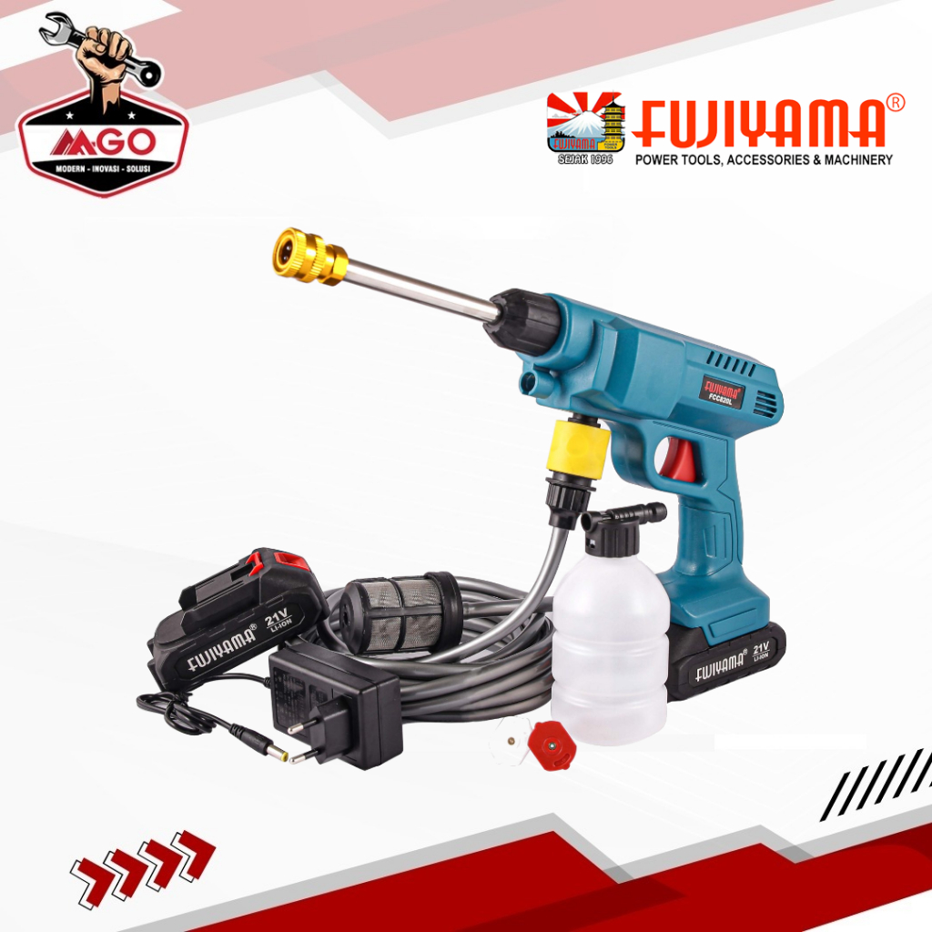 Fujiyama Cordless Jet Cleaner / Alat Cuci Mobil Baterai /  Unit Cordless Jet Cleaner 21V FCC 820L