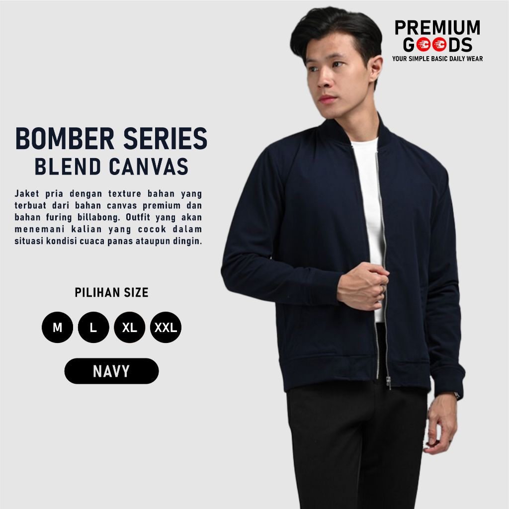 Jaket Bomber Polos | Jaket Bomber Pria | Jaket Pria | Bomber Jacket | Jacket Bomber Canvas Premium