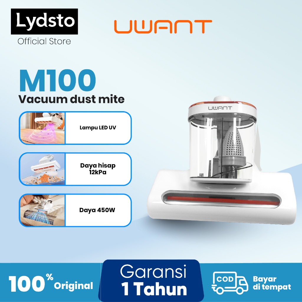 Uwant MT100 M100 Dust Mite 12Kpa Vacum cleaner Detektor Tungau Debu Cangkir Ganda Mite Vacuum
