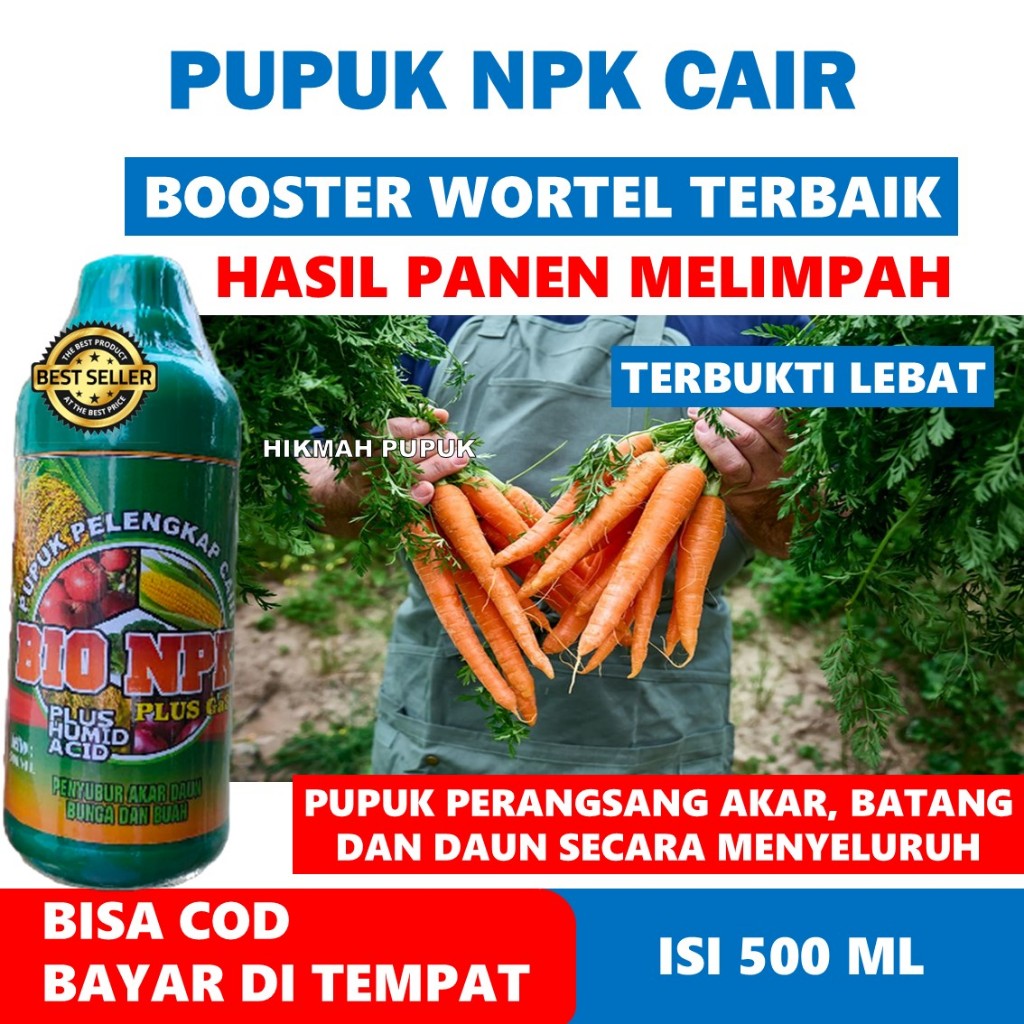 (PUPUK MURAH) PELEBAT Wortel isi 500 ML BIO NPK PUPUK NKP CAIR Melebatkan Tanaman Wortel Jadi Banyak