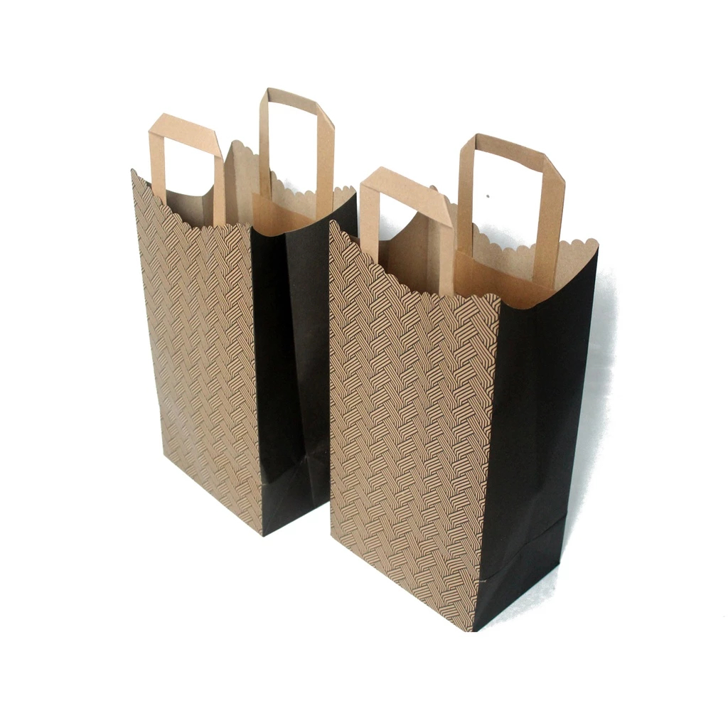 

(5pcs) paperbag woven handle paperbag goodie bag brown kraft kemasan kado ukuran 16.5 x 11.5 x 24 cm