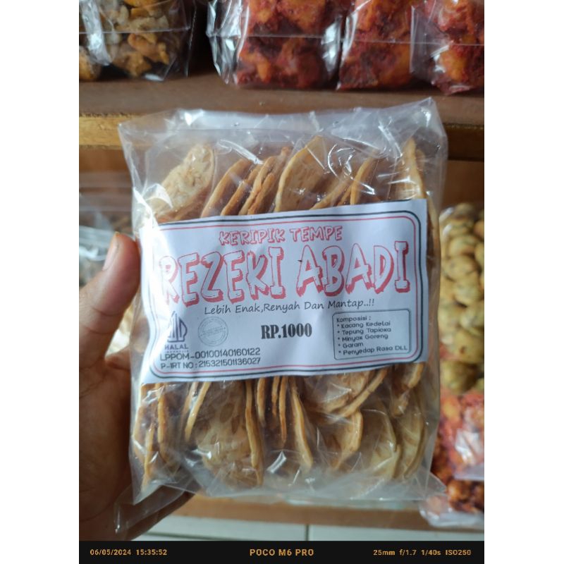 

cemilan keripik tempe rezeki abadi isi 10bks