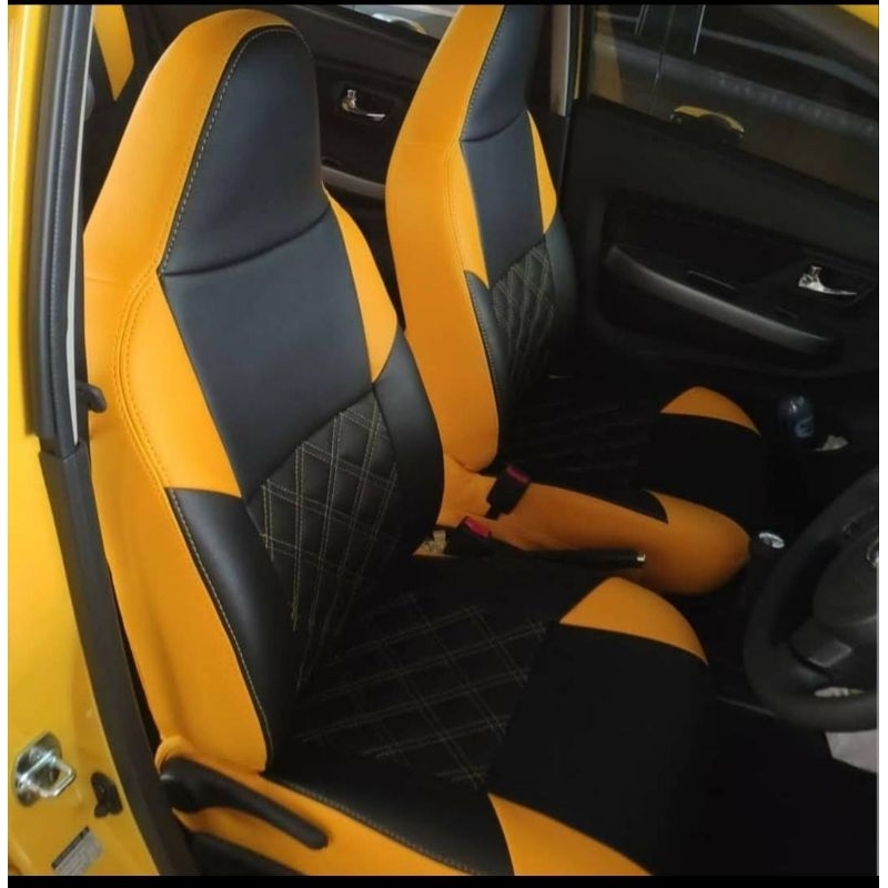 cover jok mobil Agya/Ayla 2014 full 2 baris full lapis busa