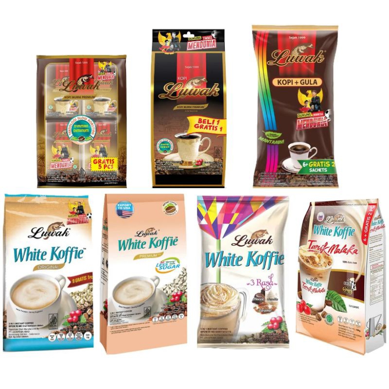 

Luwak Coffee aneka kopi gula murni white koffe tarik malaka less sugar