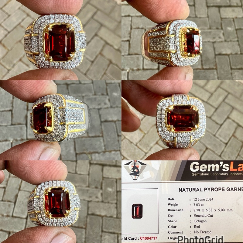 cincin batu pyrope garnet srilangka natural red garnet pyrope garnet srilanka ring perak