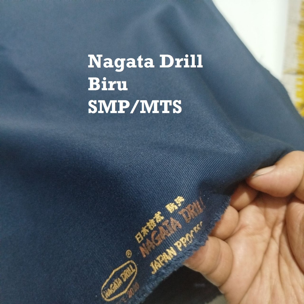 Nagata Drill Biru SMP Lebar 150 Kain Seragam Sekolah Kain Celana SMP Kain Celana Biru Kain Sekolah S
