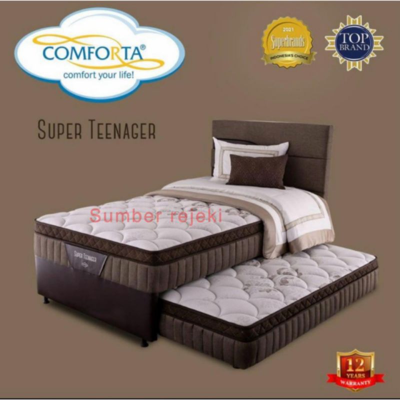 comforta super teenager 90 x 200 matras springbed fullset 90 kasur spring bed 90x200 full set 2in1 m