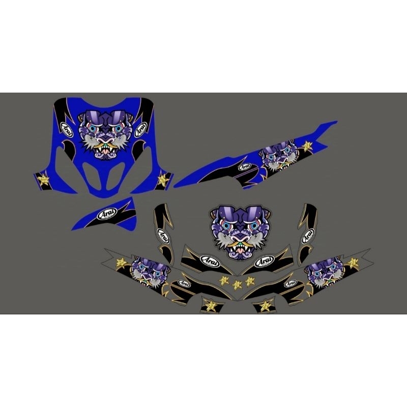 STRIPING STICKER TRANSPARAN YAMAHA MIO SMILE/SPORTY DESIGN ARAI NAKASUGA CUSTOM
