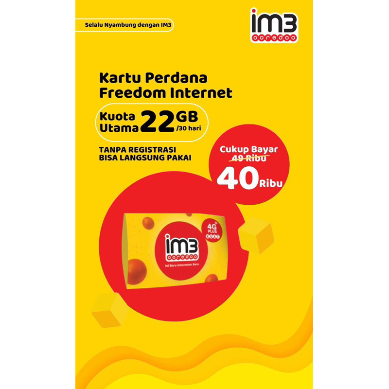 Kartu Perdana FI Indosat 22GB