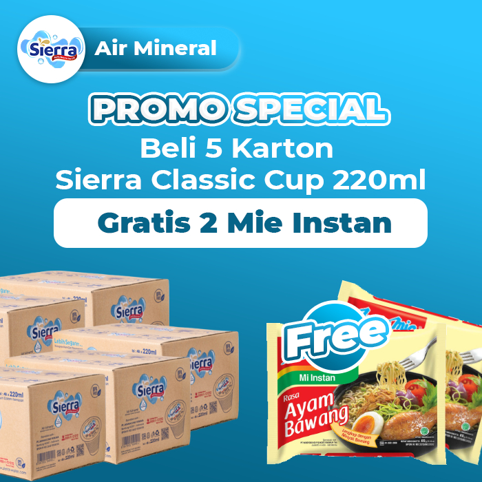 

Sierra Classic Cup 220 ml GRATIS Mie Instan