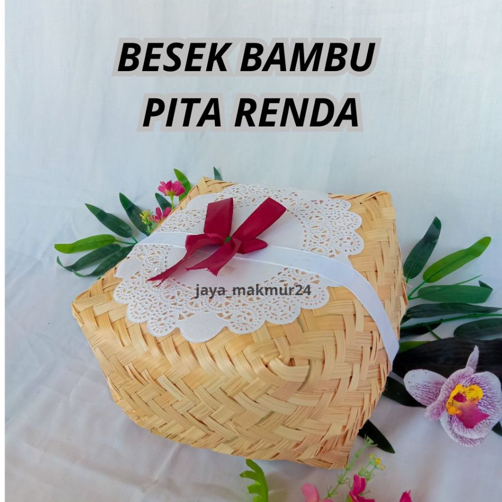 besek bambu pita hias / besek hampers cantik