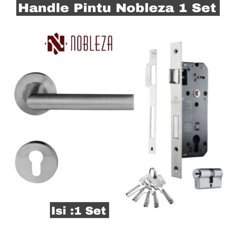 (1 Set)Handle Pintu Nobleza Rosses | Gagang Pintu Stainless Set