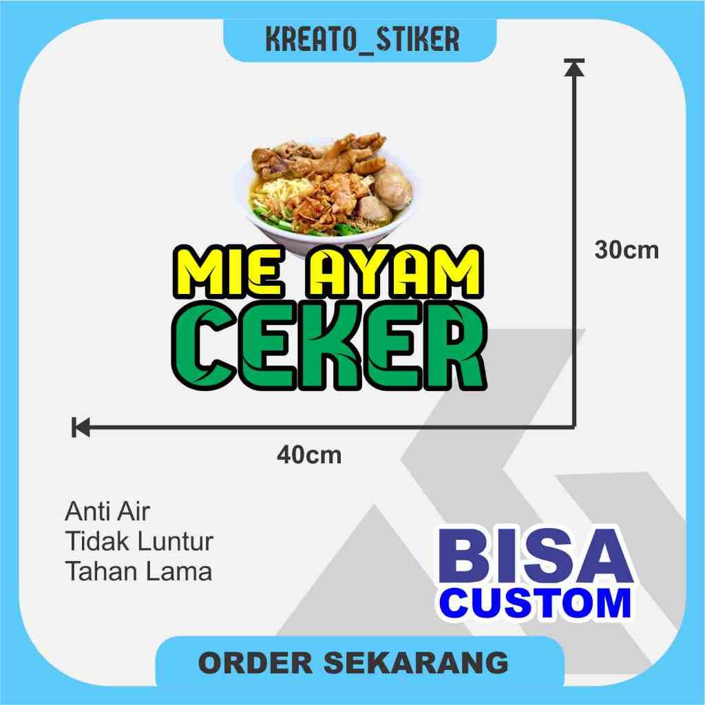 

sticker Mie ayam ceker gerobak etalase