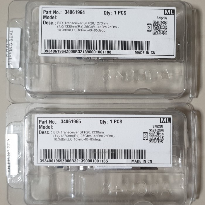 SFP 25G 10km BIDI HUAWEI Single Core (Sepasang)