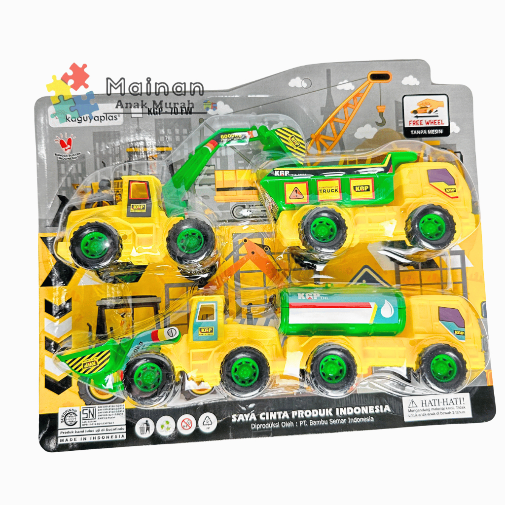 (BISA COD) MAINAN ANAK MOBIL TRUK KGP70 ISI 4 PCS / KGP-70 Mainan Free wheel 4 set Truck Truk Konstr
