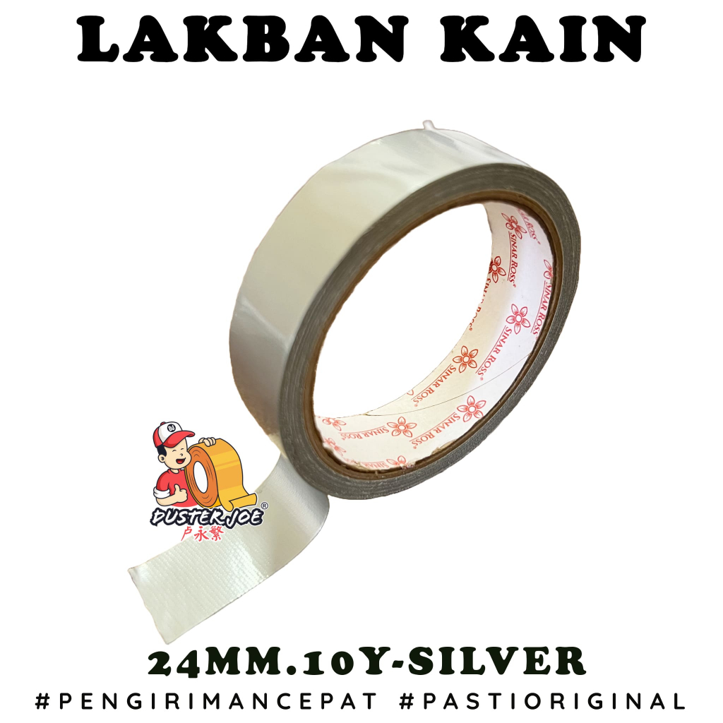 

Lakban Kain SILVER Sinar Ross 1 inch 10 Yard / Cloth ABU ABU SILVER PER 1 ROL
