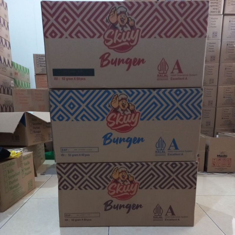 

Roti SKUY Burger 1 dus isi 60pcs varian keju,vanilla,coklat