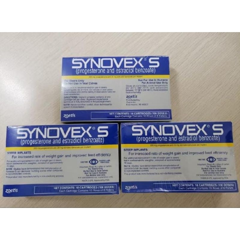 Synovex S Zoetis 100 ekor-utk Jantan Sapi