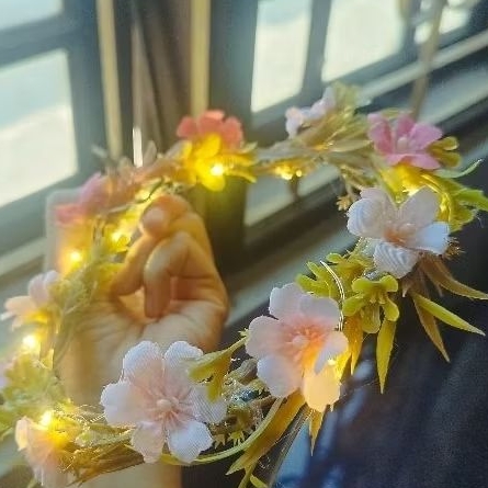 hiasan kepala flower crown - rangkaian bunga untuk tari tarian - hiasan kepala karnaval hiasan bunga
