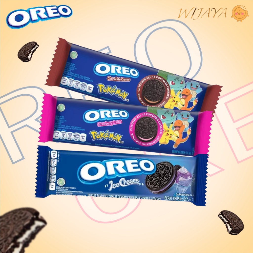 

Oreo Box 27.6g*12Pcs Rasa Es Krim Blueberry Cokelat Stroberi