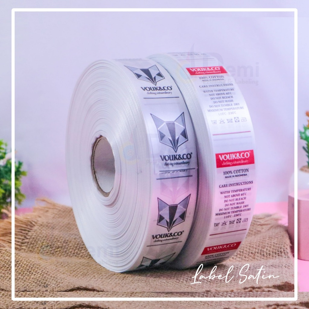 

label satin import cetak 2 warna, ukuran 1.3 cm, 1.8 cm, 2.5 cm, 3 cm dan 3.5 cm