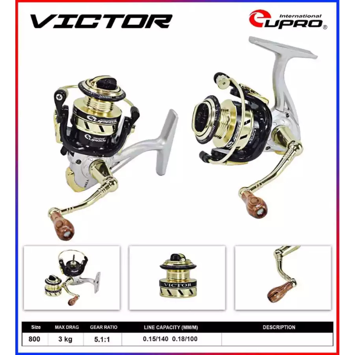 Reel Pancing Spinning Eupro Victor VT800 untuk Ultralight Casting Microfishing