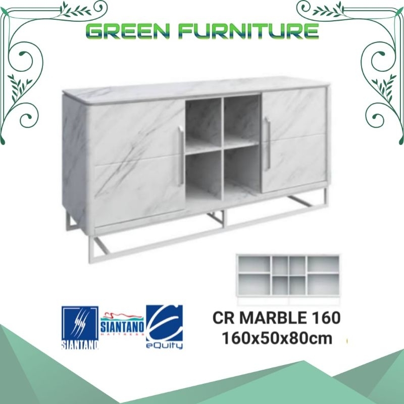 lemari kabinet siantano CR MARBLE 160 meja tv buffet tv credenza marble