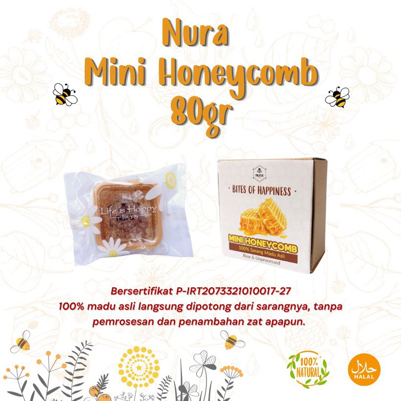 

SARANG MADU MELIFERA Mini 80gr / 250gr / 500gr Nura Honeycomb / sarang madu asli murni