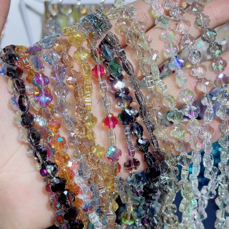 Grosir 30pcs Semanggi 12mm Ceko Premium Manik Clover Kristal Grade AAA Swarovski Mote Monte Reflekti