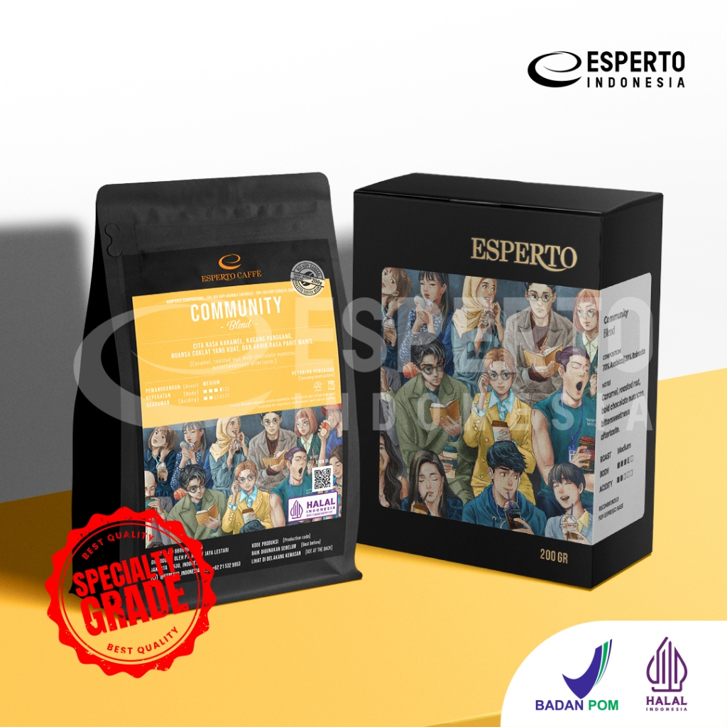 

Esperto Caffe Speciality Grade Community Blend 200gr - BIJI KOPI