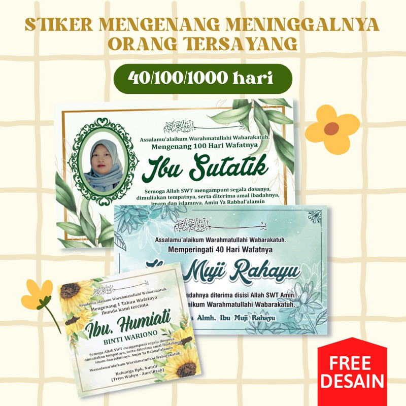 

STIKER MENGENANG/STIKER TASYAKURAN/STIKER LOVING MEMORY DUKA